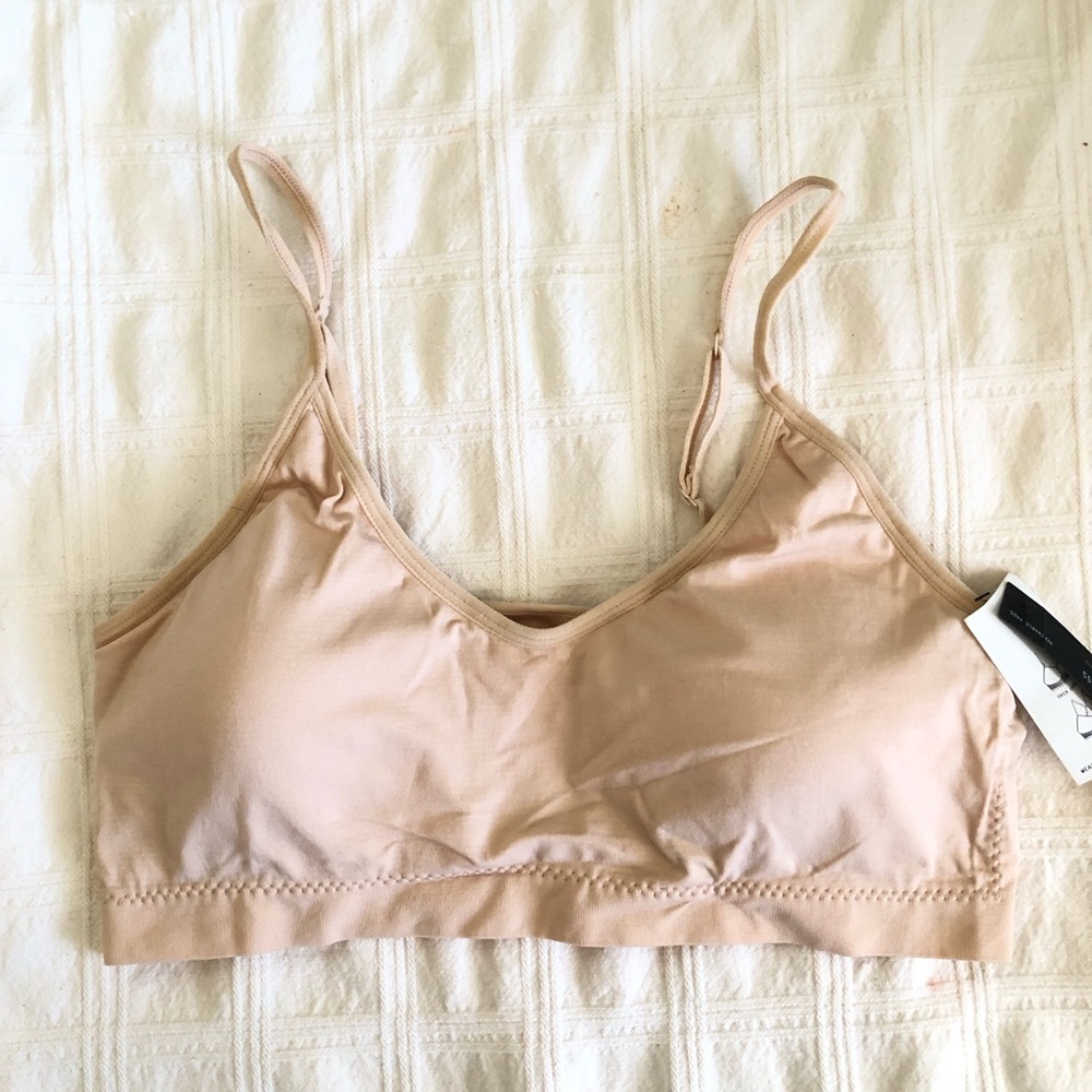 NWT Free PRess Creme  or Tan Bra With Inserts XL